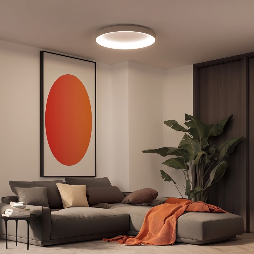 BRILAGI - димований світлодіодний стельовий світильник FALCON II LED/108 Вт/230 В, 3000-6500K, діаметр 80 см, білий/бежевий + пульт дистанційного керування