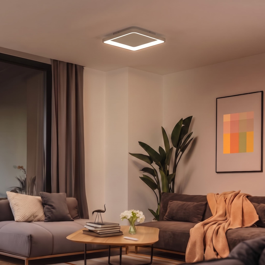 BRILAGI - LED стельовий світильник FALCON SLIM з регулюванням яскравості LED/50W/230V 3000-6500K 50x50 cm бежевий + дистанційне керування