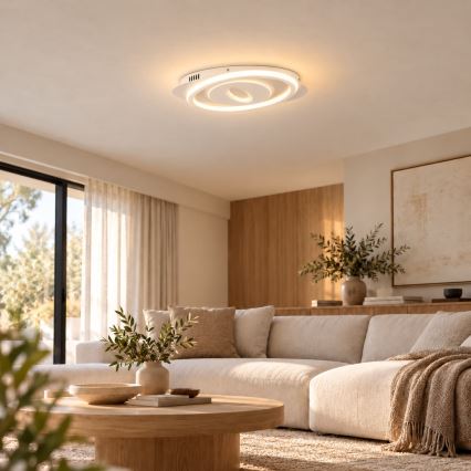 BRILAGI - димований стельовий світильник IRIS LED, 78 Вт, 230 В, 3000–6000 К, 37×49 см, білий, з дистанційним пультом