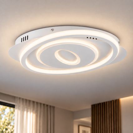 BRILAGI - димований стельовий світильник IRIS LED, 78 Вт, 230 В, 3000–6000 К, 37×49 см, білий, з дистанційним пультом