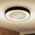 Brilagi - LED димований стельовий світильник із вентилятором LED/30W/230V 3000-6500K pr. 50 cm чорний + пульт дистанційного керування