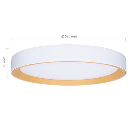 Brilagi - LED димований стельовий світильник LARIOS LED/72W/230V білий діаметром 59 см + пульт дистанційного керування