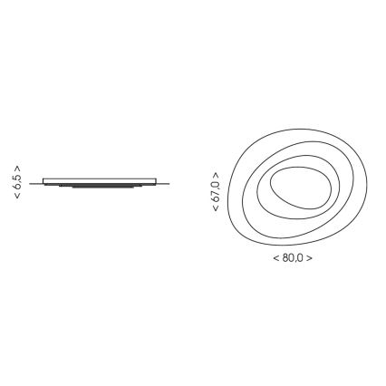 Brilagi - LED стельовий світильник з регулюванням яскравості MODERN MAXI LED/87W/230V 3000-6000K 67x80 cm + пульт дистанційного керування