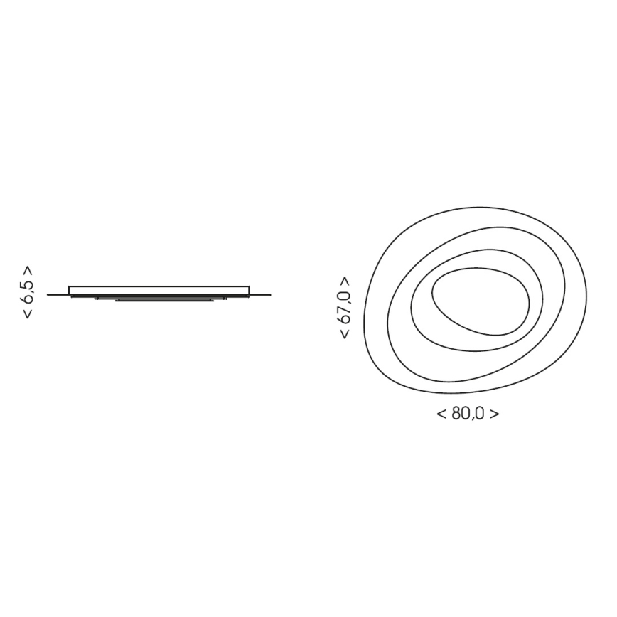 Brilagi - LED стельовий світильник з регулюванням яскравості MODERN MAXI LED/87W/230V 3000-6000K 67x80 cm + пульт дистанційного керування