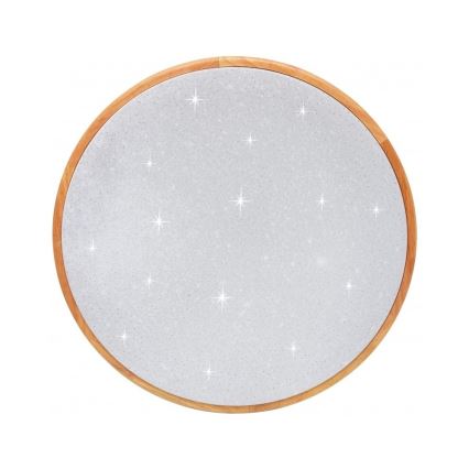 Brilagi - LED стельовий світильник з регульованою яскравістю PINE LED/24 Вт/230 В, дерев'яний, діаметр 42 см, 3000-6500K + пульт дистанційного керування