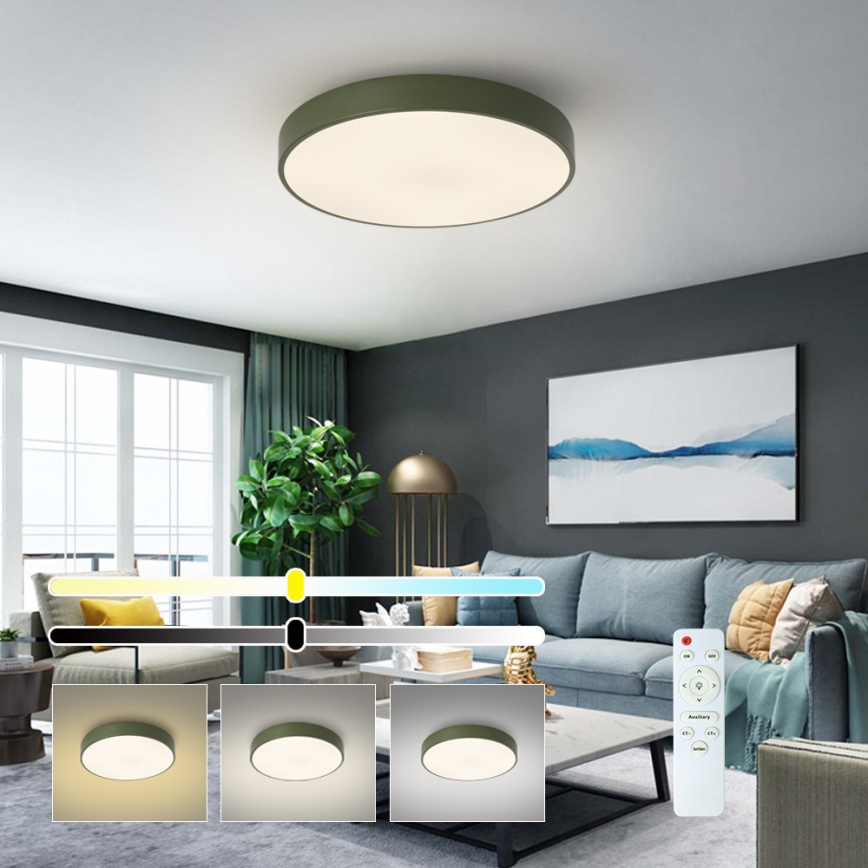 Brilagi - LED стельовий світильник POOL LED/60W/230V 3000-6000K діаметром 50 см зелений + пульт дистанційного керування