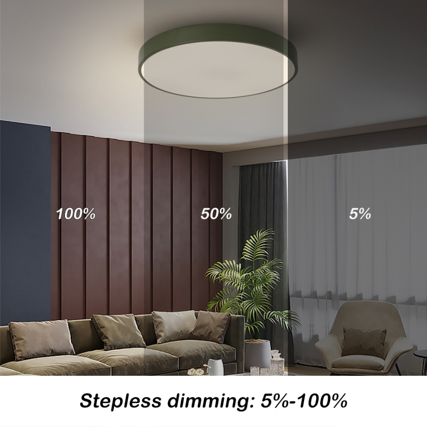 Brilagi - LED стельовий світильник POOL LED/60W/230V 3000-6000K діаметром 50 см зелений + пульт дистанційного керування