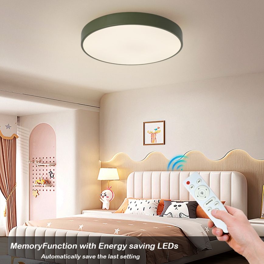 Brilagi - LED стельовий світильник POOL LED/60W/230V 3000-6000K діаметром 50 см зелений + пульт дистанційного керування