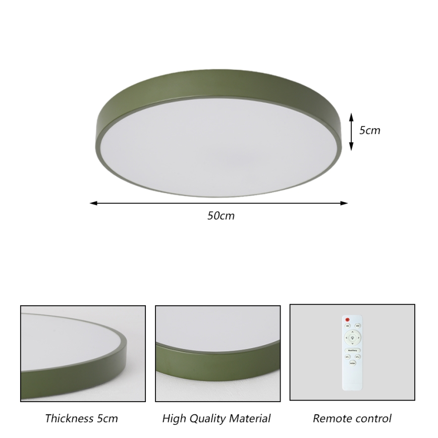 Brilagi - LED стельовий світильник POOL LED/60W/230V 3000-6000K діаметром 50 см зелений + пульт дистанційного керування