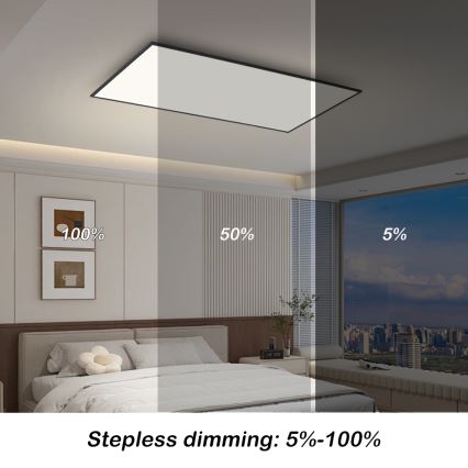 Brilagi - стельовий світильник LED з регулюванням яскравості SLIMFRAME LED/80W/230V 120x60 cm 3000-6000K чорний + пульт дистанційного керування
