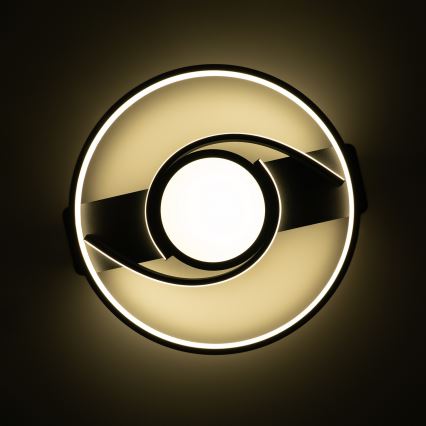 Brilagi - LED стельовий світильник TWIRL, з можливістю затемнення, 38 Вт/230 В, 3000-6000 К, чорний + пульт дистанційного керування