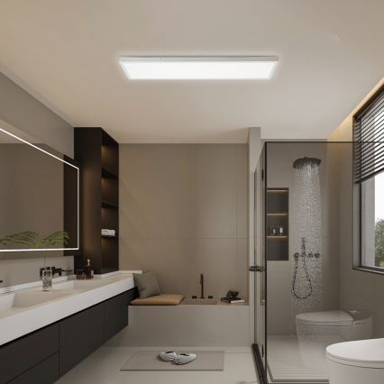 Brilagi - LED регульований стельовий світильник для ванної кімнати FRAME SMART LED/50W/230V 120x30 cm 3000-6000K IP44 білий + пульт дистанційного керування