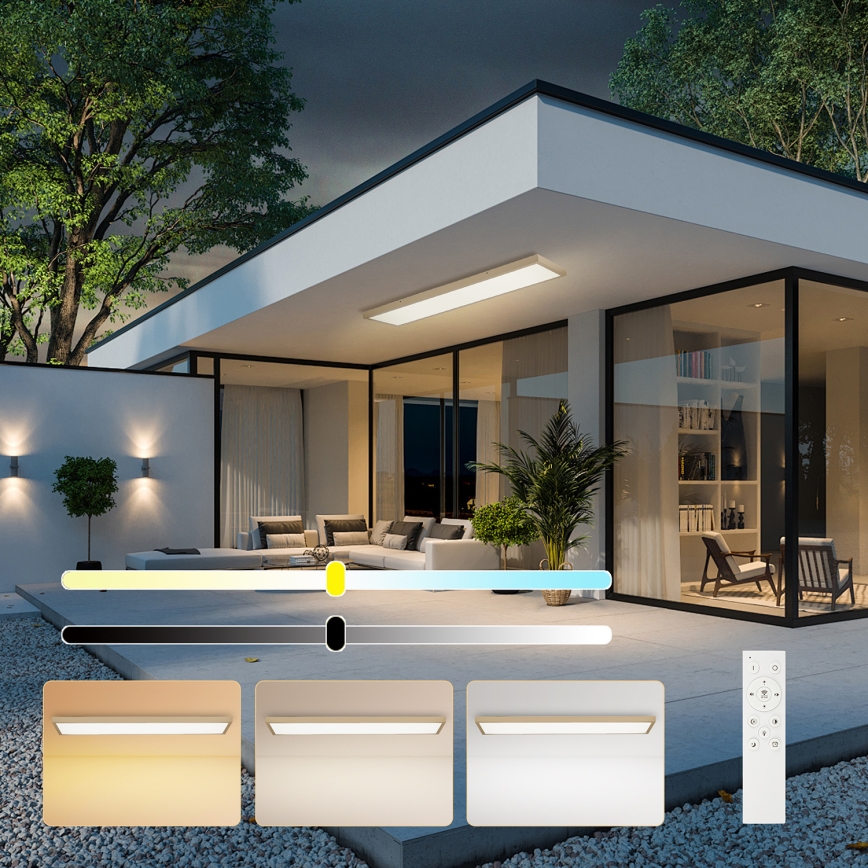 Brilagi - затемнюваний LED стельовий світильник для ванної кімнати FRAME SMART LED/50W/230V 120x30 cm 3000-6000K IP44 бежевий + пульт дистанційного керування