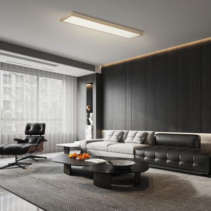 Brilagi - затемнюваний LED стельовий світильник для ванної кімнати FRAME SMART LED/50W/230V 120x30 cm 3000-6000K IP44 бежевий + пульт дистанційного керування