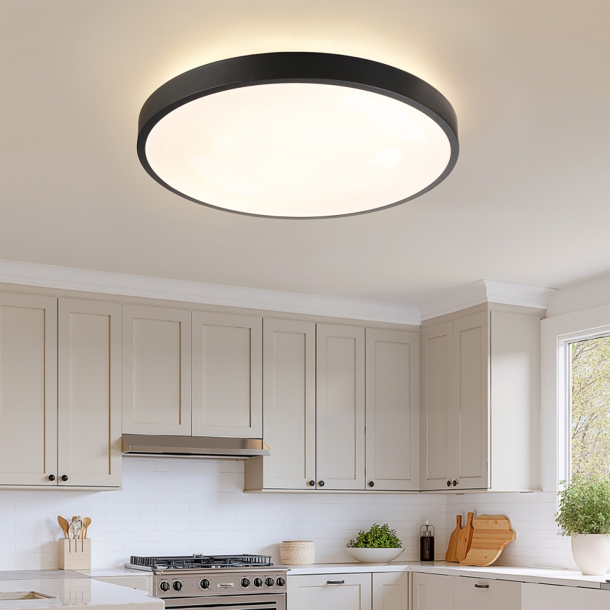 Brilagi - LED стельовий світильник з регулюванням яскравості GLASS POOL DOUBLE LED/80W/230V 3000-6000K 60 cm чорний + пульт дистанційного керування