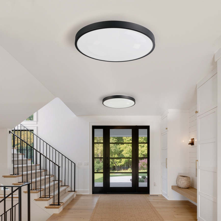 Brilagi - LED стельовий світильник з регулюванням яскравості GLASS POOL DOUBLE LED/80W/230V 3000-6000K 60 cm чорний + пульт дистанційного керування