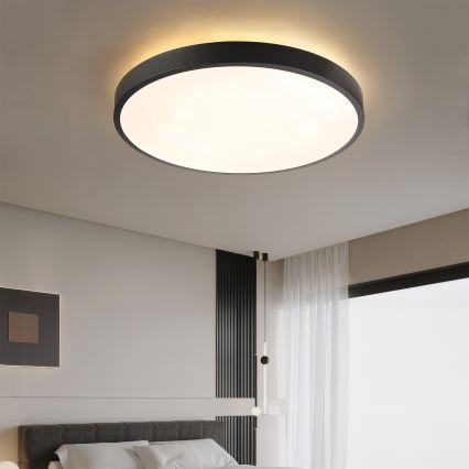Brilagi - LED стельовий світильник з регулюванням яскравості GLASS POOL DOUBLE LED/80W/230V 3000-6000K 60 cm чорний + пульт дистанційного керування