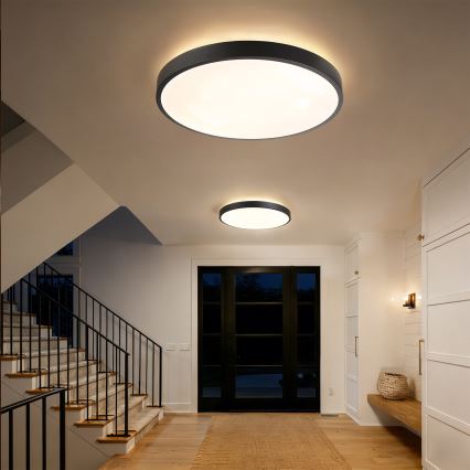 Brilagi - LED стельовий світильник з регулюванням яскравості GLASS POOL DOUBLE LED/80W/230V 3000-6000K 60 cm чорний + пульт дистанційного керування