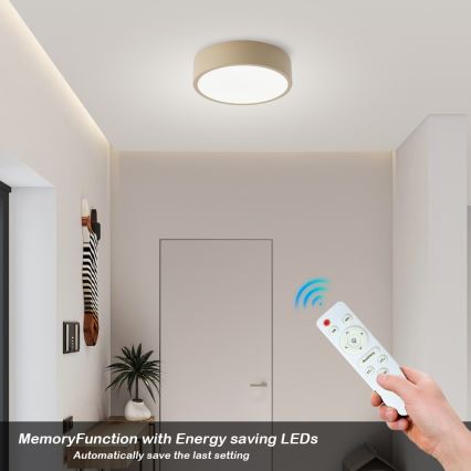 Brilagi - затемнюваний LED стельовий світильник POOL LED/18W/230V 3000-6000K 20 cm бежевий + пульт дистанційного керування