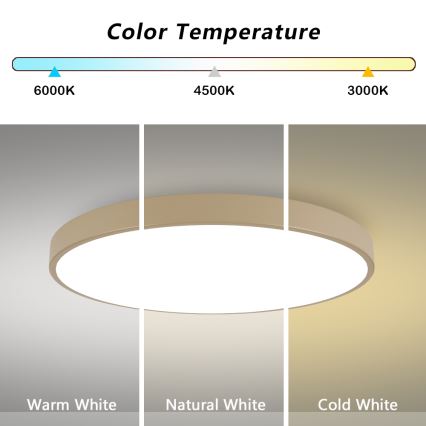 Brilagi - LED затемнюваний стельовий світильник POOL SMART LED/128W/230V 3000-6000K 100 cm бежевий Wi-Fi Tuya + пульт дистанційного керування