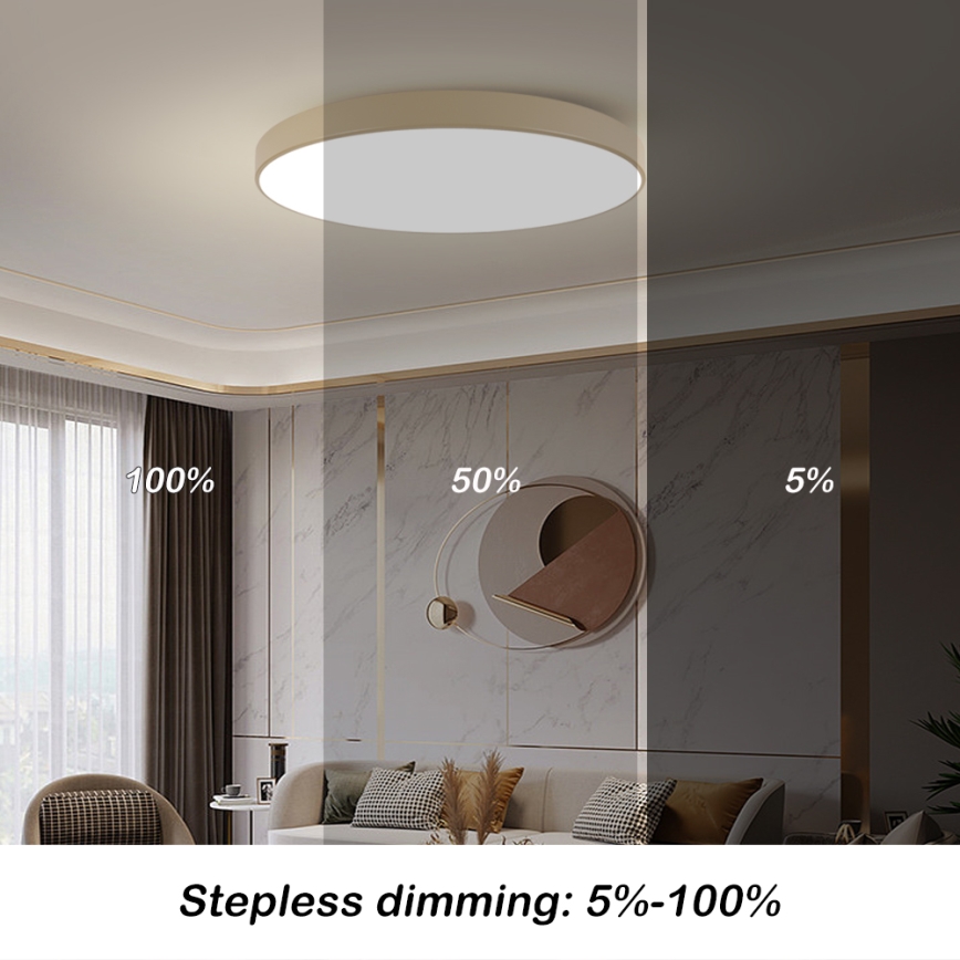 Brilagi - LED затемнюваний стельовий світильник POOL SMART LED/128W/230V 3000-6000K 100 cm бежевий Wi-Fi Tuya + пульт дистанційного керування