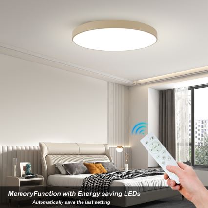 Brilagi - LED затемнюваний стельовий світильник POOL SMART LED/128W/230V 3000-6000K 100 cm бежевий Wi-Fi Tuya + пульт дистанційного керування