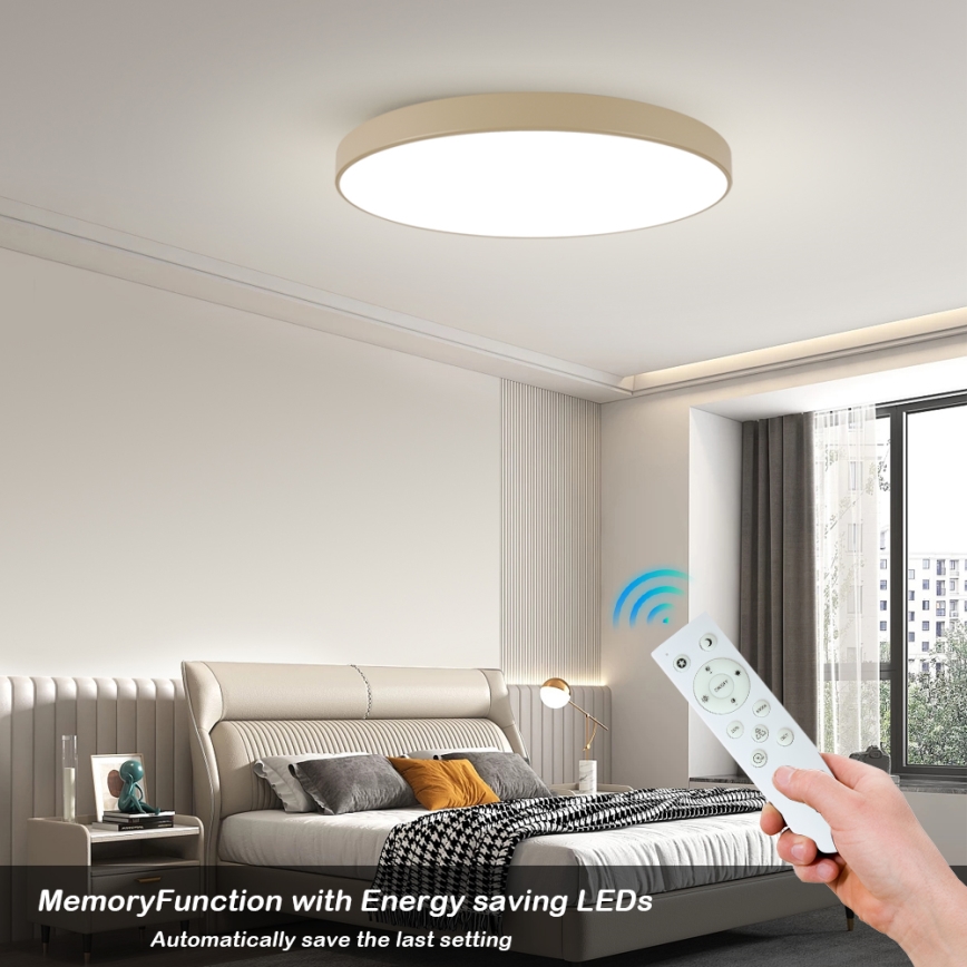 Brilagi - LED затемнюваний стельовий світильник POOL SMART LED/128W/230V 3000-6000K 100 cm бежевий Wi-Fi Tuya + пульт дистанційного керування