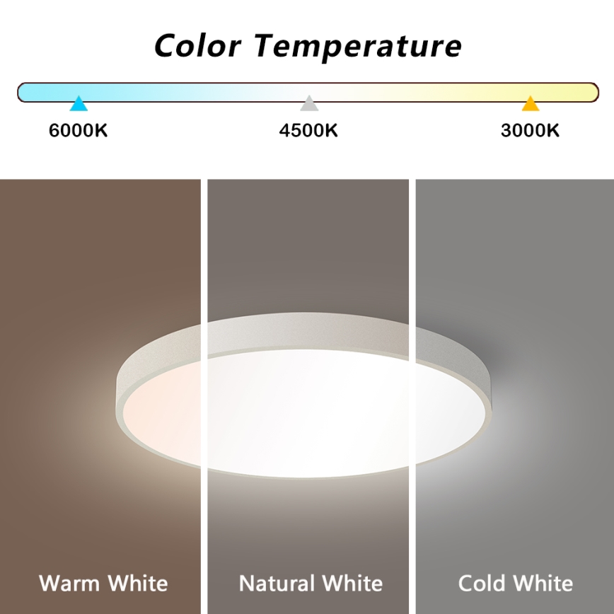 Brilagi - LED стельовий світильник з регульованою яскравістю POOL SMART LED/48W/230V 40 см 3000-6000K Wi-Fi Tuya + пульт дистанційного керування білий
