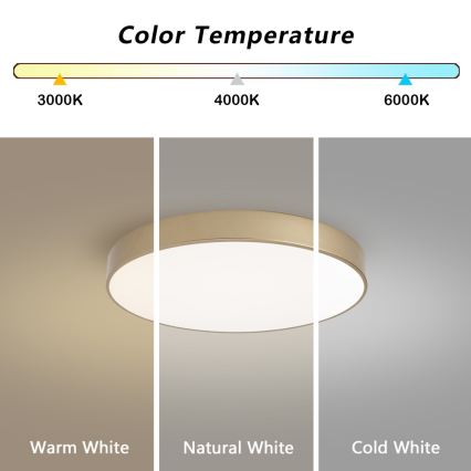 BRILAGI - LED стельовий світильник з регульованою яскравістю POOL SMART LED/60W/230V 3000-6000K діам. 50 см Wi-Fi Tuya золотистий + пульт дистанційного керування
