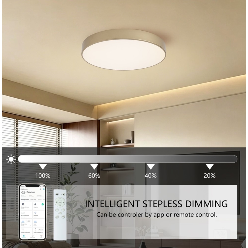 BRILAGI - LED стельовий світильник з регульованою яскравістю POOL SMART LED/60W/230V 3000-6000K діам. 50 см Wi-Fi Tuya золотистий + пульт дистанційного керування