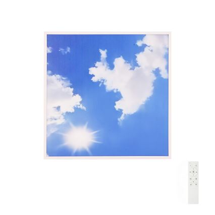 Brilagi - LED стельовий світильник з регулюванням яскравості SLIMFRAME SKY LED/58W/230V 60x60 cm 3000-6000K сріблястий/синій + пульт дистанційного керування