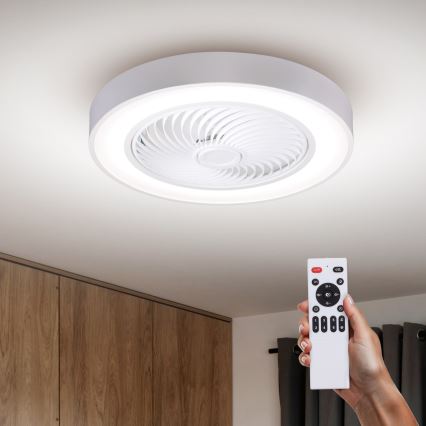 Brilagi - LED стельовий світильник з вентилятором, з регульованою яскравістю LED/30W/230V 3000-6500K діам. 50 см білий + пульт дистанційного керування