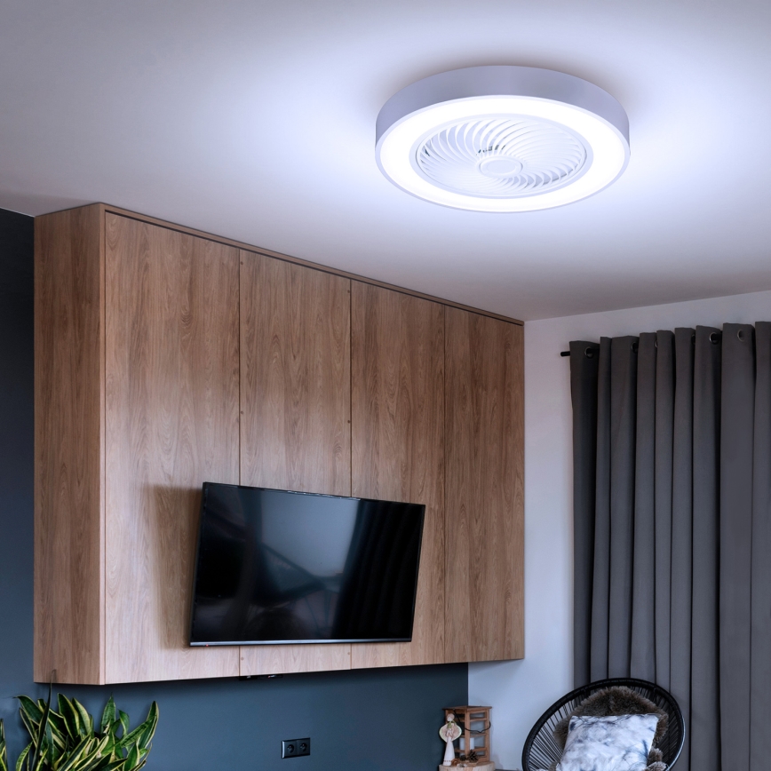Brilagi - LED стельовий світильник з вентилятором, з регульованою яскравістю LED/30W/230V 3000-6500K діам. 50 см білий + пульт дистанційного керування