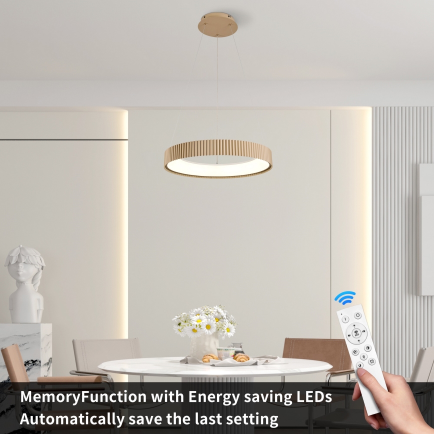 Brilagi - LED затемнювана підвісна люстра на тросі FALCON MODERN LED/30W/230V 3000-6500K 40 cm бежева + пульт дистанційного керування