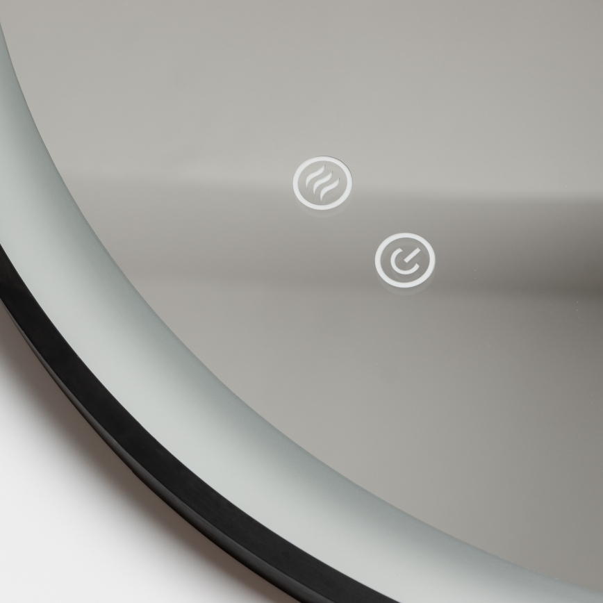 Brilagi - LED дзеркало для ванної з підігрівом і підсвіткою, з регульованою яскравістю ALU PRO LED/18W/230V діам. 60 см 3000/4000/6500K IP44 чорне CRI 90