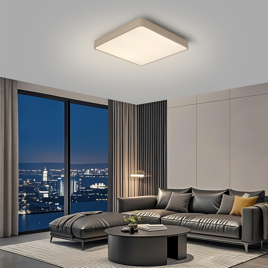 Brilagi - LED стельовий світильник з регулюванням яскравості POOL LED/48W/230V 3000-6000K 50x50 см бежевий + пульт дистанційного керування