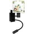 BRILAGI - LED дитяча гнучка настінна лампа BOBO 1xE27/25W/230V + LED/3W чорна/біла/зелена/джунглі