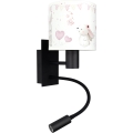 BRILAGI - LED дитяча гнучка настінна лампа BOBO 1xE27/25W/230V + LED/3W чорна/кремова/з кроликами