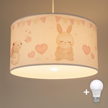 Brilagi - LED дитяча люстра на шнурі BOBO 1xE27/60W/230V діам. 35 см біла/з тваринками