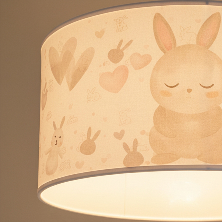 Brilagi - LED дитяча люстра на шнурі BOBO 1xE27/60W/230V діам. 35 см біла/зайчики