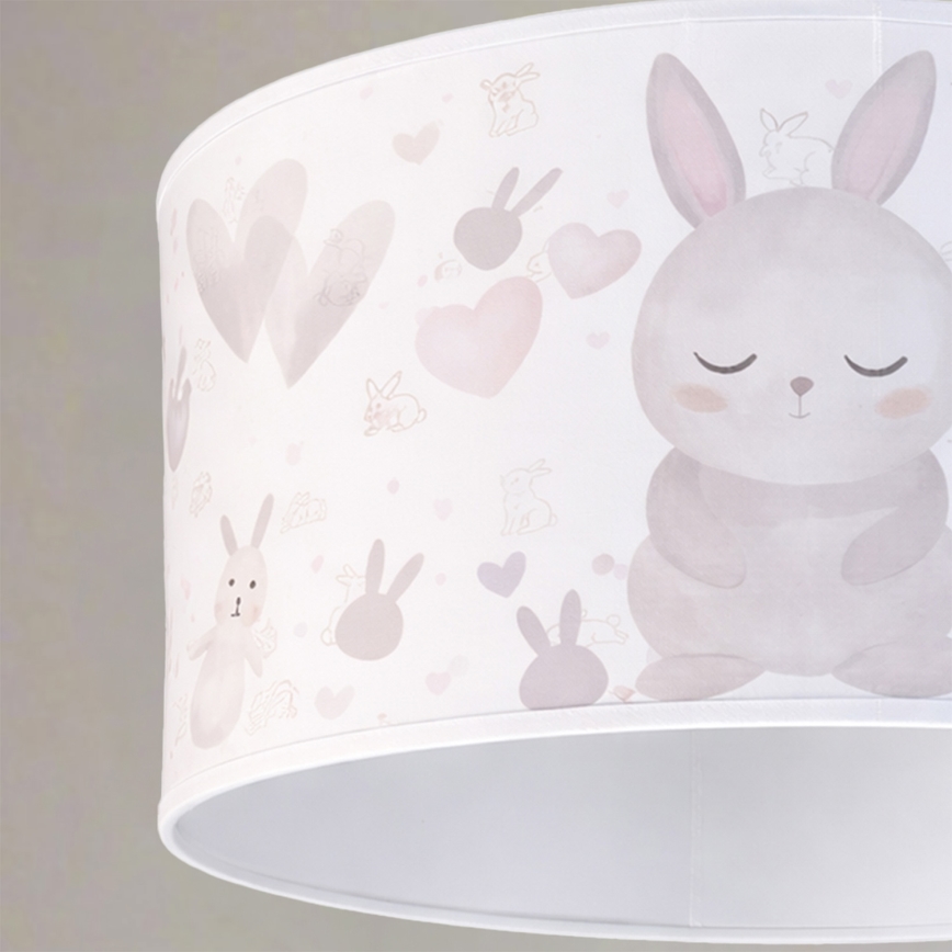 Brilagi - LED дитяча люстра на шнурі BOBO 1xE27/60W/230V діам. 35 см біла/зайчики