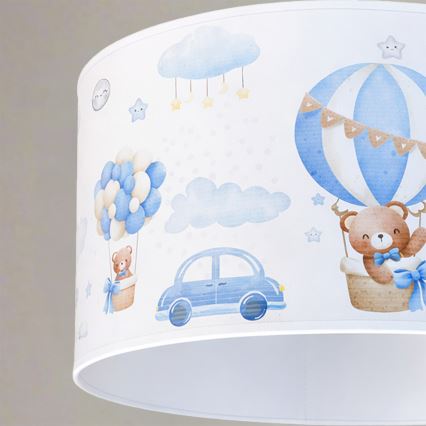 Brilagi - LED дитяча люстра на тросі BOBO 1xE27/60W/230V Ø 35 см синя/ведмедики