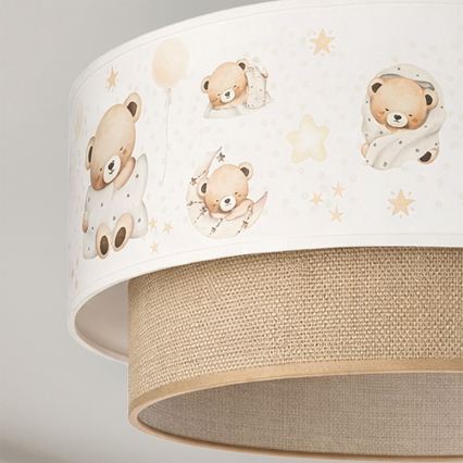 Brilagi - LED дитяча накладна люстра BOBO 1xE27/10W/230V діаметр 40 см білий/бежевий/з малюнком ведмедиків