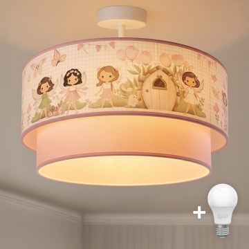Brilagi - LED дитяча накладна люстра BOBO 1xE27/60W/230V, діаметр 40 см, рожева/феї