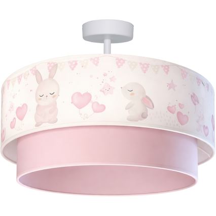 Brilagi - Світлодіодний дитячий накладний стельовий світильник BOBO 1xE27/60W/230V діам. 40 см кремовий/рожевий/з кроликами