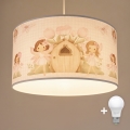 Brilagi - LED дитяча підвісна люстра на шнурі BOBO 1xE27/60W/230V Ø 35 см рожева/феї