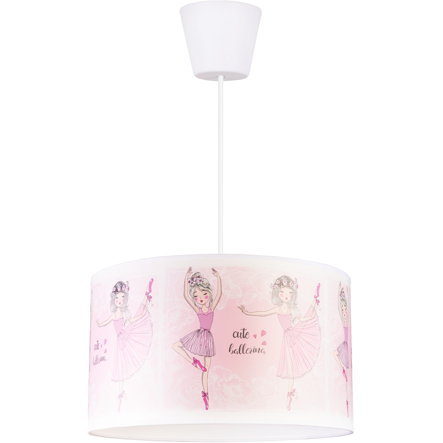 Brilagi - LED дитяча підвісна люстра на тросі BOBO 1xE27/10W/230V діаметр 35 см рожевий/балерини