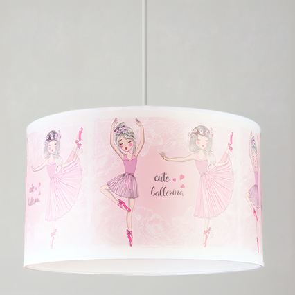 Brilagi - LED дитяча підвісна люстра на тросі BOBO 1xE27/10W/230V діаметр 35 см рожевий/балерини