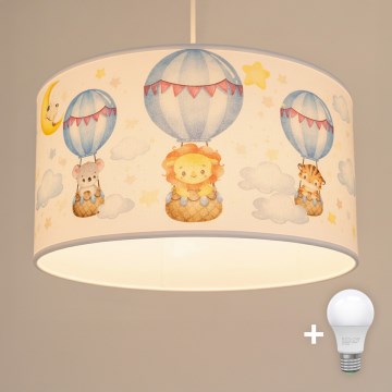 Brilagi - LED дитячий підвіс на шнурі BOBO 1xE27/10W/230V, діаметр 35 см, білий/із зображенням звіряток