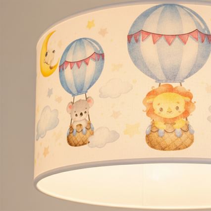 Brilagi - LED дитячий підвіс на шнурі BOBO 1xE27/10W/230V, діаметр 35 см, білий/із зображенням звіряток